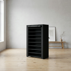 Étagère Chaussures plastique 10 Niveaux Housse | Tissu Noir 40 Paires