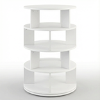 Meuble Chaussures 360° | Rond Blanc 4 Niveaux 60cm