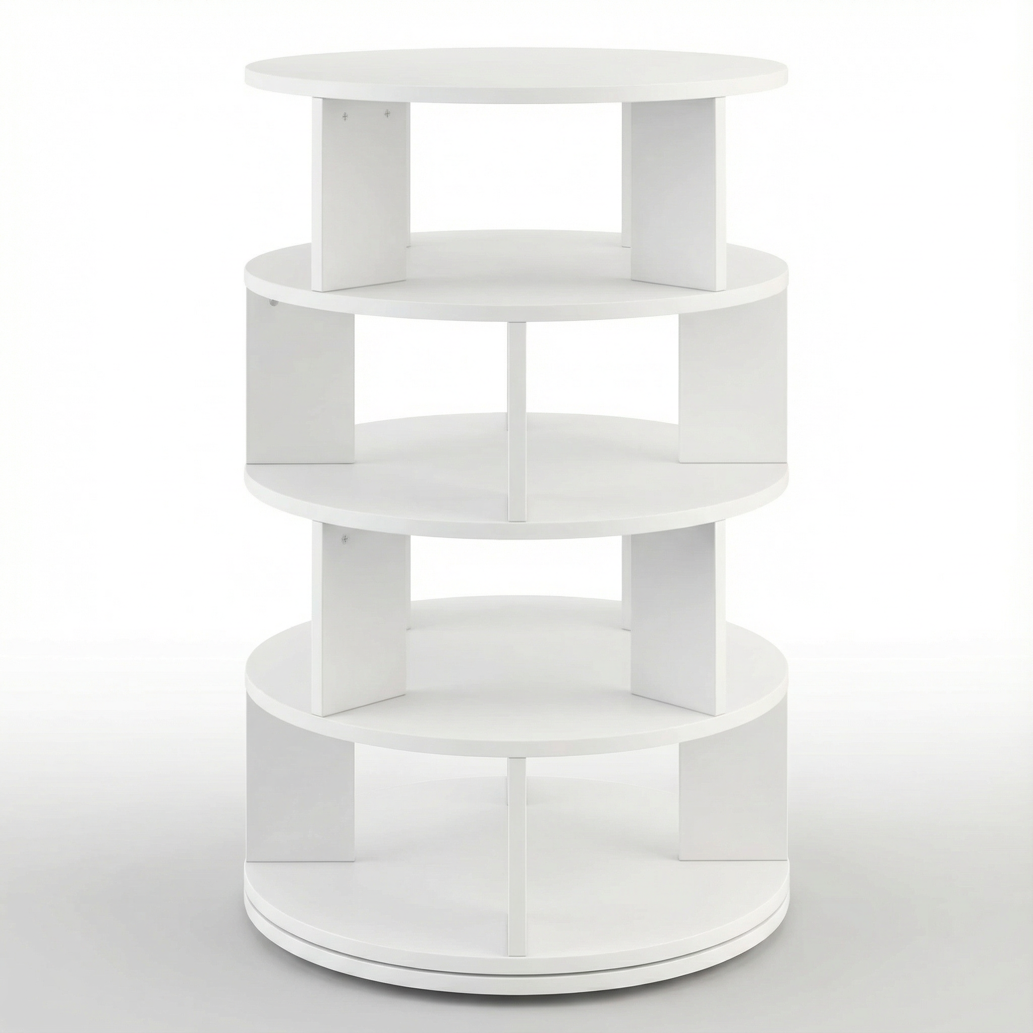 Meuble Chaussures 360° | Rond Blanc 4 Niveaux 60cm
