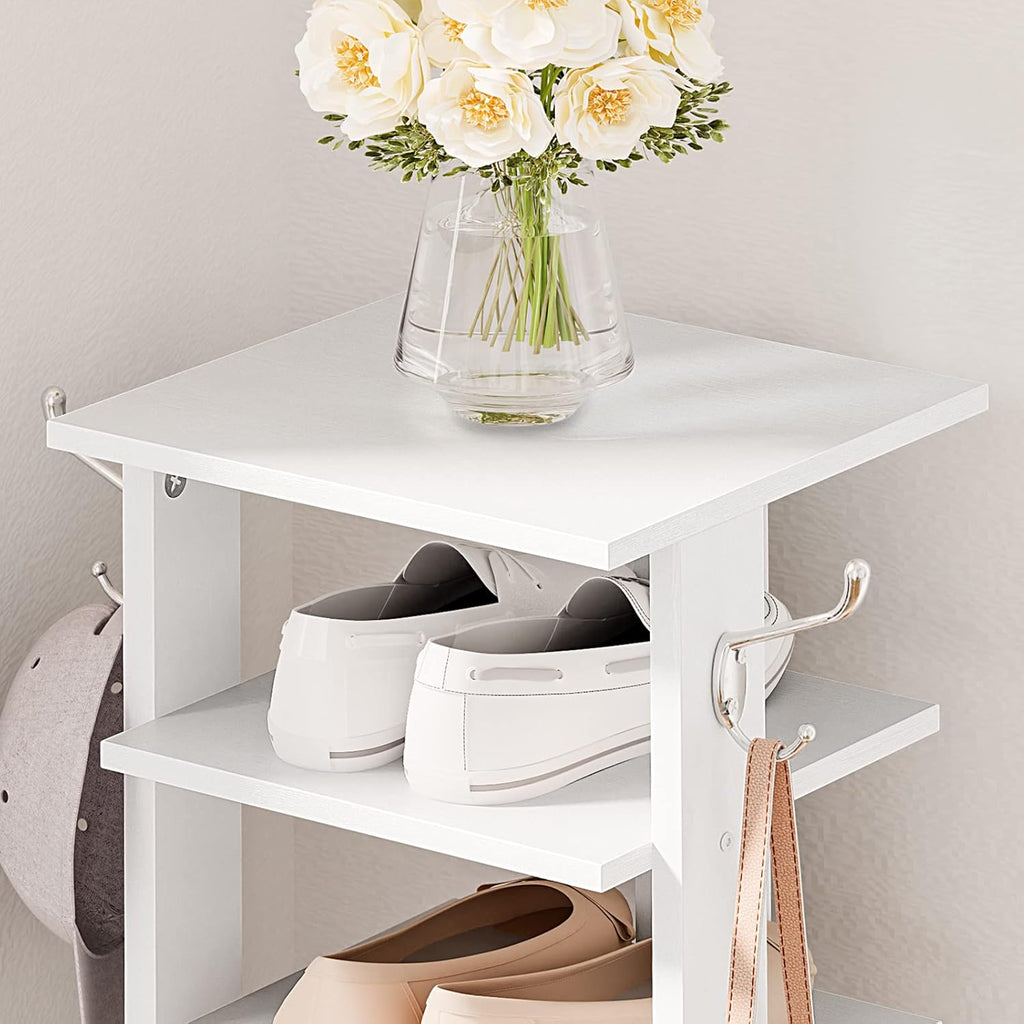 HOOBRO Étagère à Chaussures à 8 Niveaux, Meuble à Chaussures, Rangement des Chaussures, Gain de Place, Stable, pour Entrée, Salon, Chambre, Blanc EWT07XJ01G1