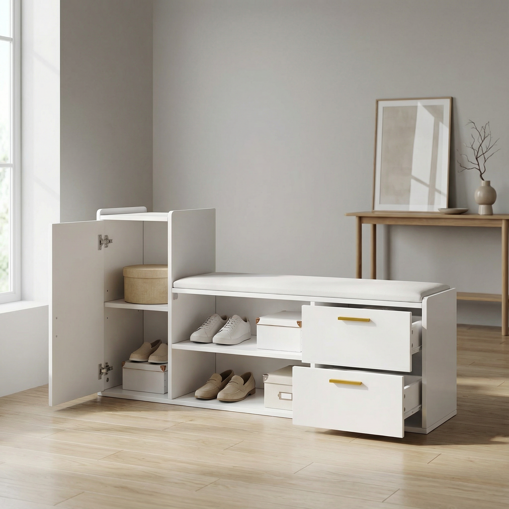 Banc Meuble Chaussures Blanc