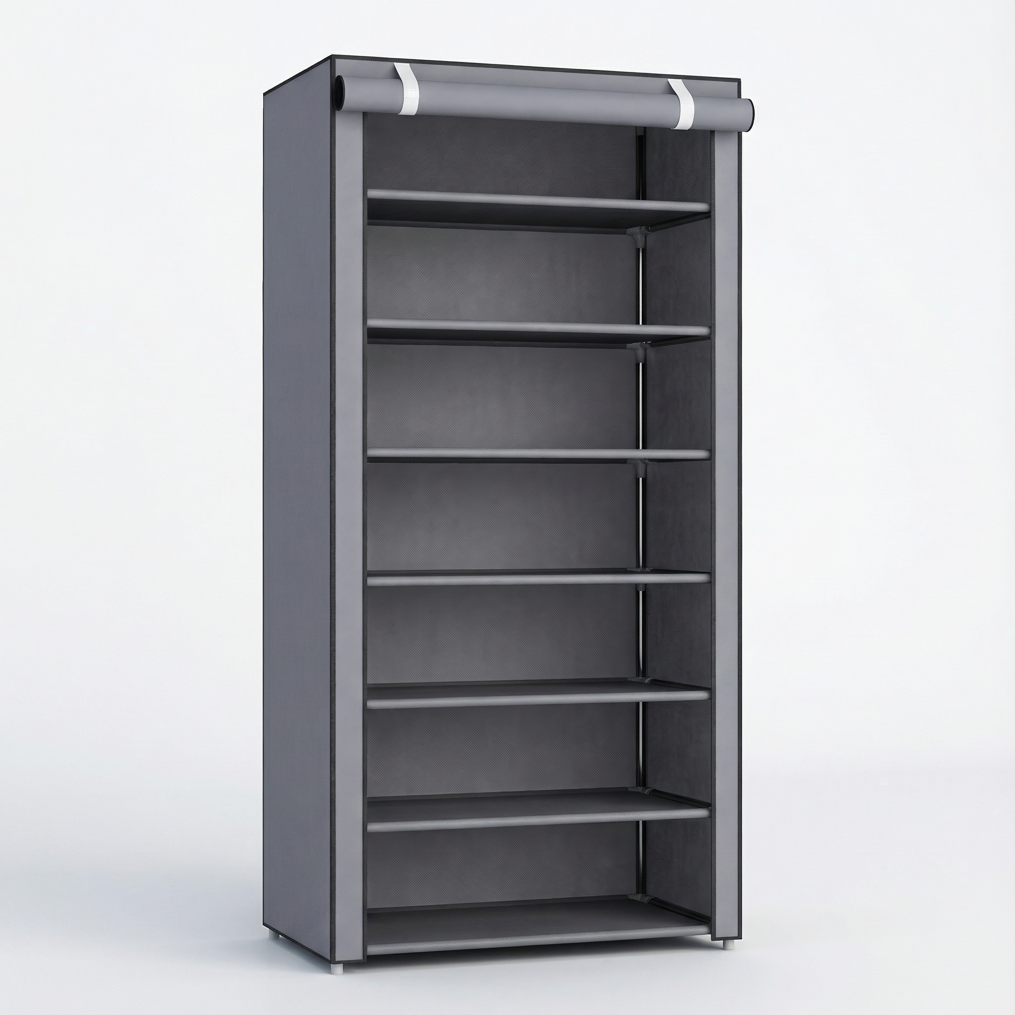 Meuble Chaussures Gris 8 Niveaux