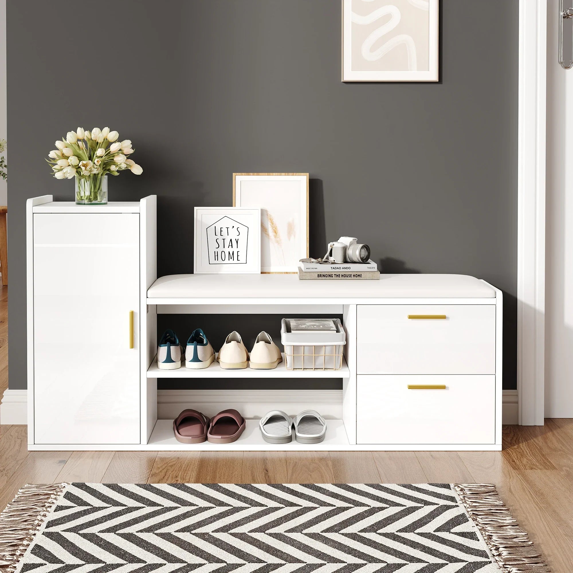 Banc Meuble Chaussures Blanc