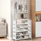 Meuble Chaussures + Porte-Manteau | Métal 5 Niveaux 169cm