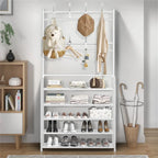 Meuble Chaussures + Porte-Manteau | Métal 5 Niveaux 169cm