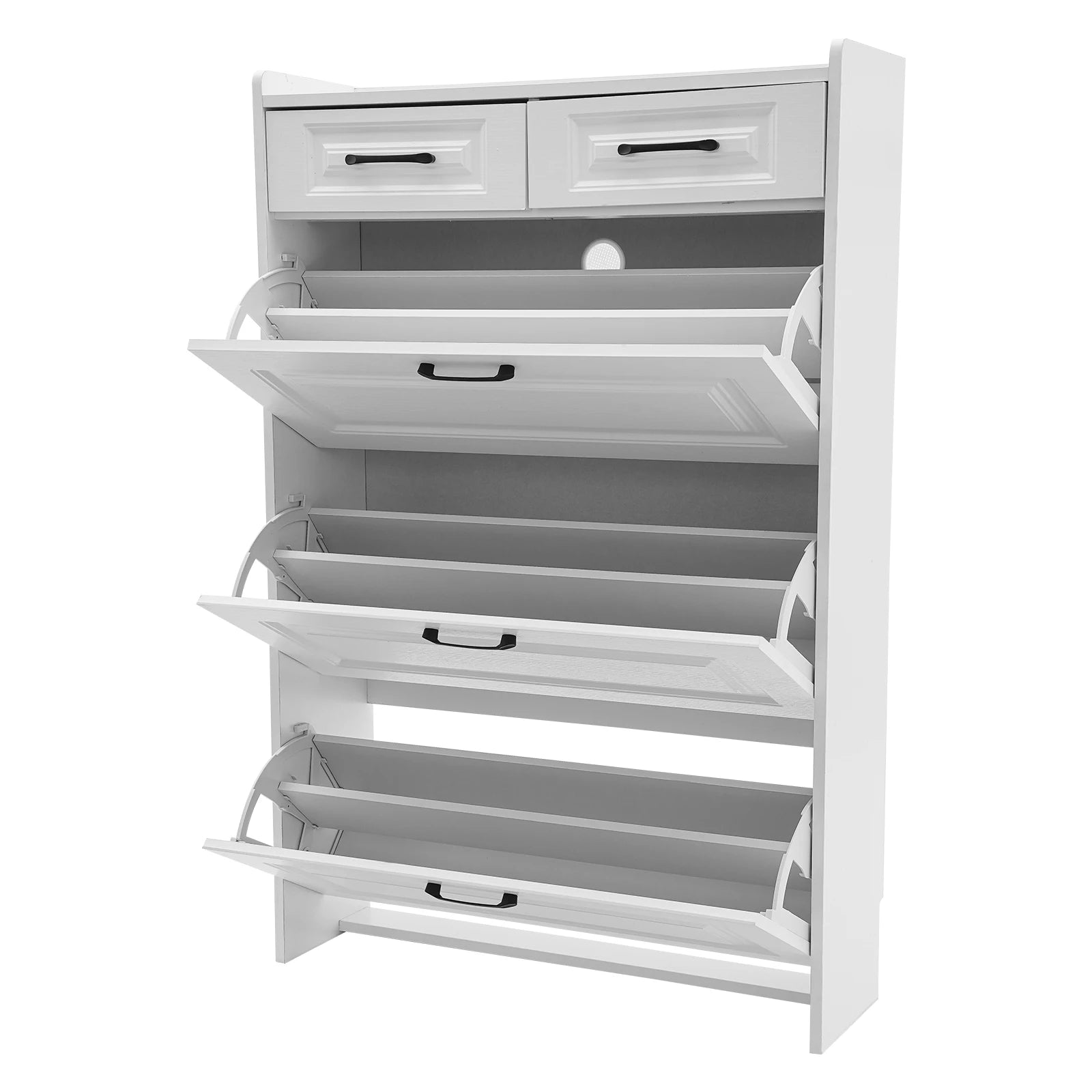 Meuble Chaussures 3 Tiroirs Basculants + 2 Tiroirs | Blanc