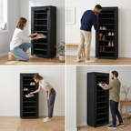 Étagère Chaussures Exterieur 10 Niveaux Housse | Tissu Métal 160cm