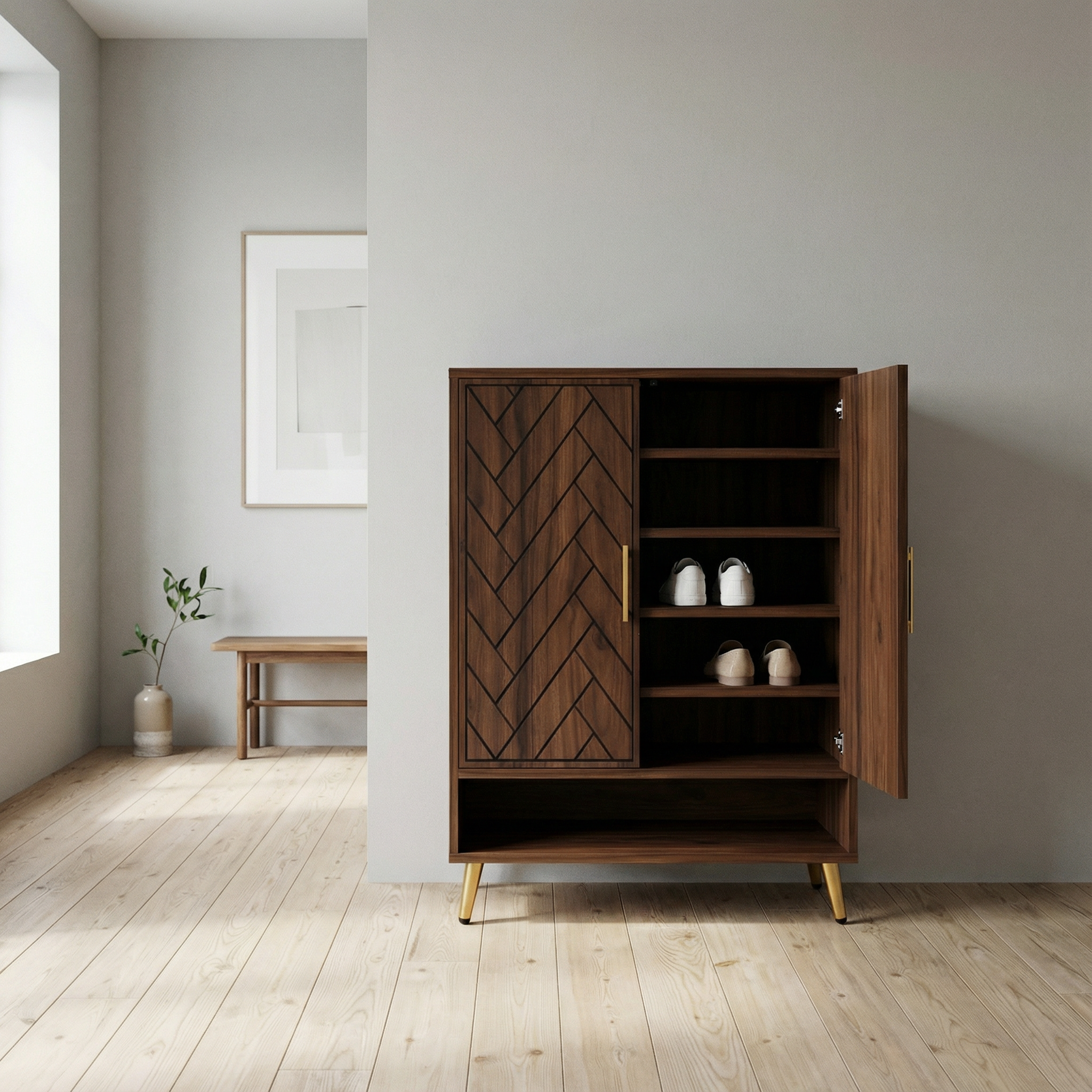 Meuble Chaussures Vintage Bois Noye